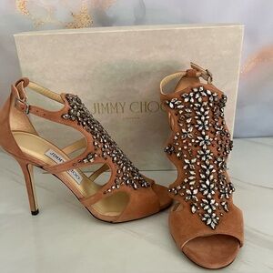 Jimmy Choo Tinga Crystal Sandals - Size 37